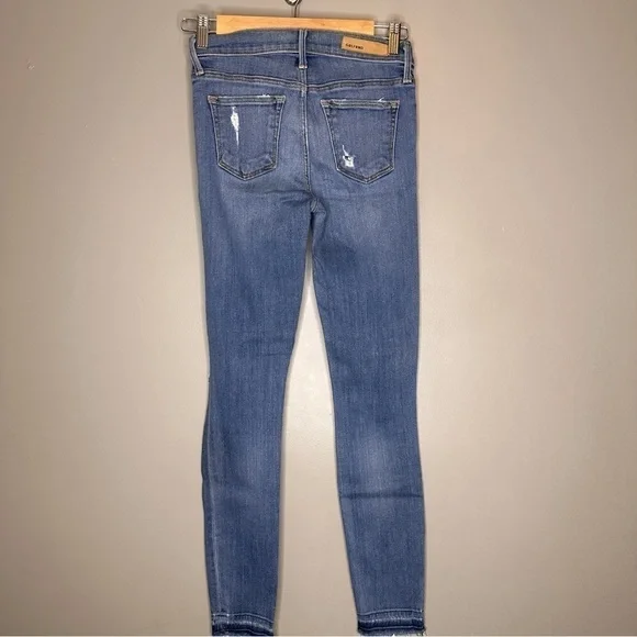 GRLFRND Candice A Love Song Distressed Raw Hem Mid-Rise Stretch Ankle denim Jean - Picture 5 of 9